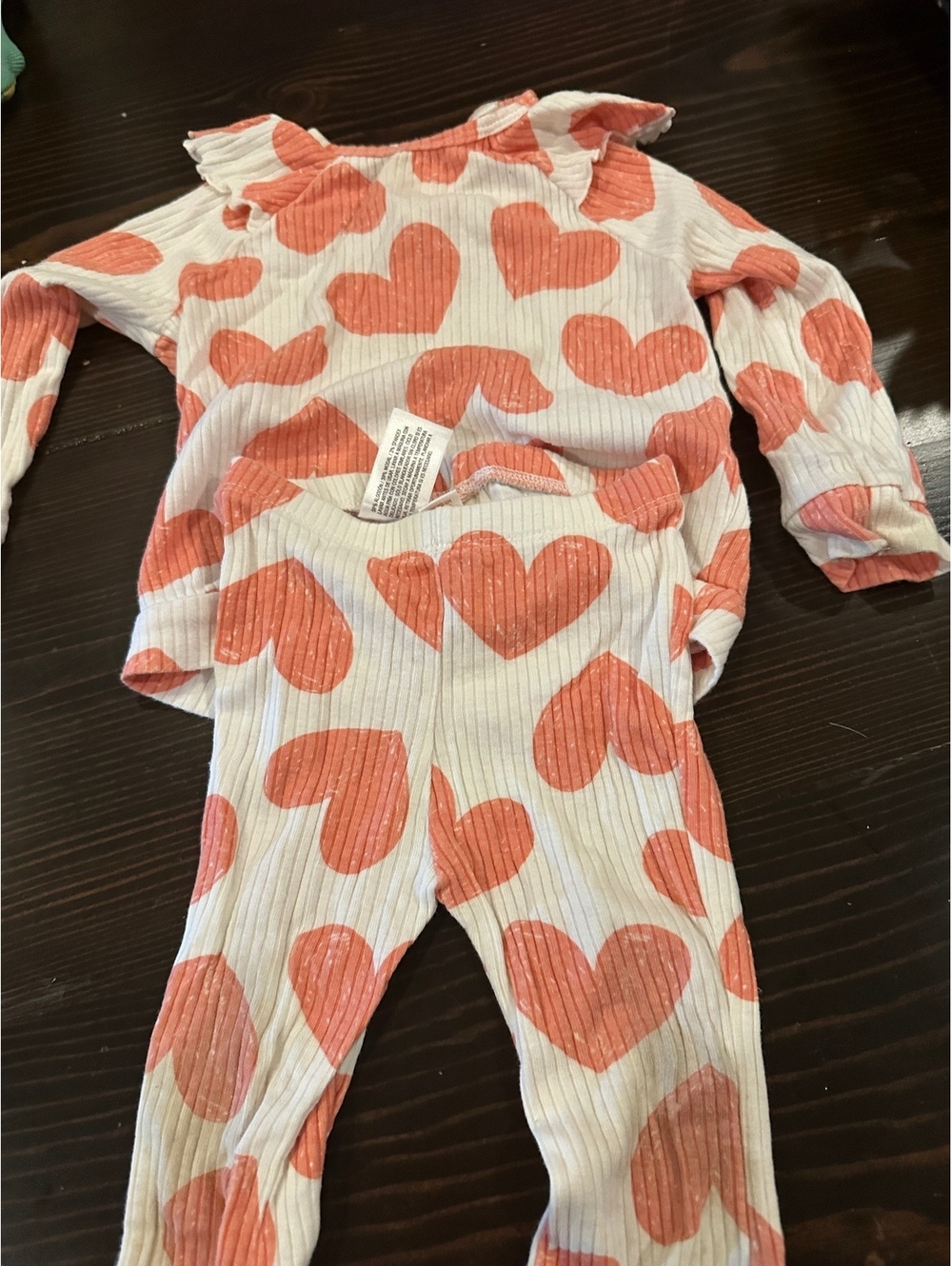 Cat & Jack Baby 2-Piece Heart Print Ribbed Outfit 12M